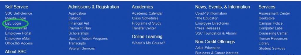 Image of SSC.edu footer