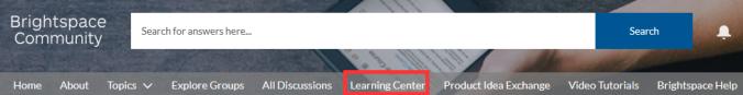 Learning Center Link