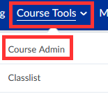 Course Tools > Course Admin