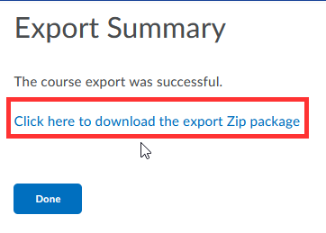 download the Export Package 