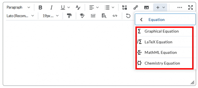 Example of inserting an equation into D2L