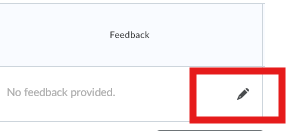 Image showing Feedback column edit pencil.

